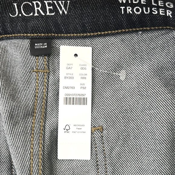 J. Crew Sailor High-Rise Wide Leg Dark Wash Jeans Size 32P NWT - Picture 11 of 14